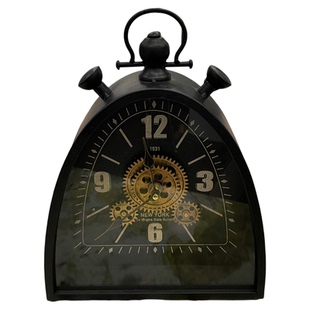 美式复古轻奢客厅台式座钟艺术创意摆件高级感钟表家用时钟装饰