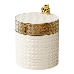 旋转首饰盒多层防尘抓夹发箍发圈发饰耳钉项链耳环珠宝饰品收纳盒