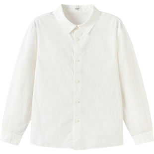 巴拉巴拉男童长袖衬衫中大童白色衬衣春装2026新款童装儿童上衣潮
