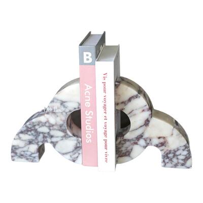 意式轻奢宝格丽大理石书档办公室书房书立摆件桌面装饰品创意书夹