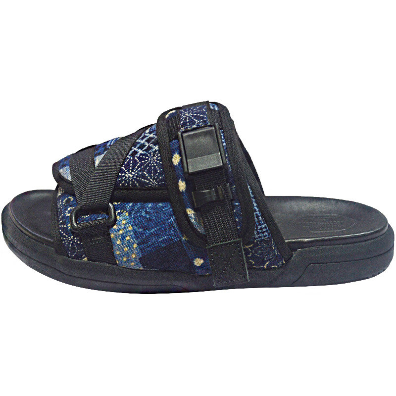 visvim cantq christo蓝染古布男士拖鞋夏外穿真皮运动藤原浩拖鞋