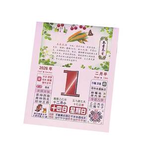 2026年日历彩色健康养生美食老黄历大号字月历牌老人手撕2026挂历