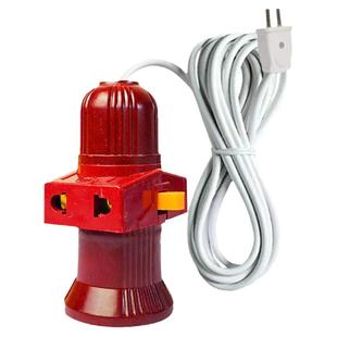 灯头带线插头一体螺旋串联灯座带开关e27螺口一拖二多灯口转插座