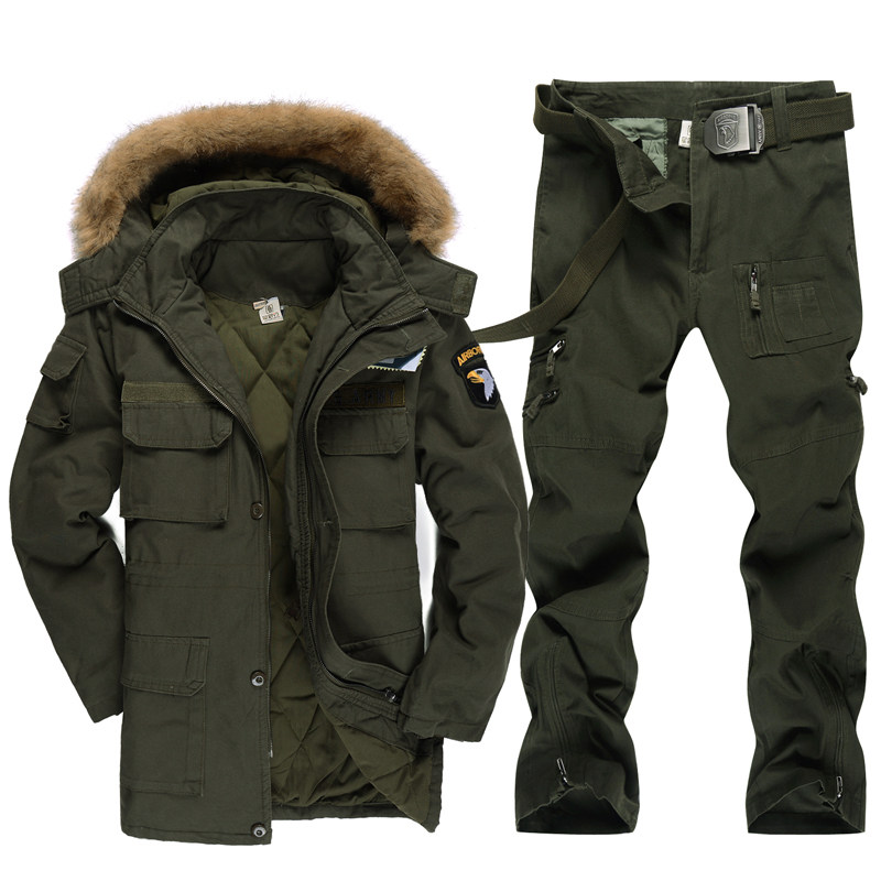 冬季军绿色套装保暖工作服男服饰