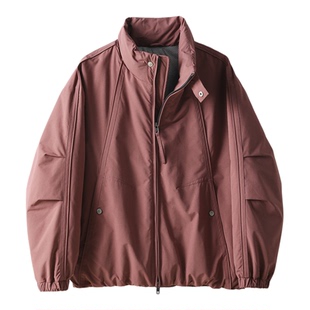 LUUD bomber工装风短宽版型飞行员羽绒服男冬90鸭绒按扣立领外套