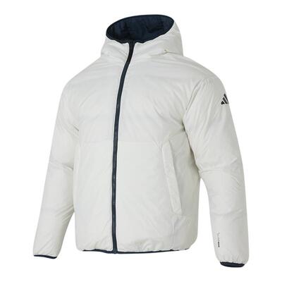 阿迪达斯双面穿羽绒服男2025新款连帽运动夹克保暖休闲外套KC2491