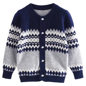 2024秋冬新款加厚儿童羊绒衫开衫男孩羊毛衫外套男大童针织衫毛衣