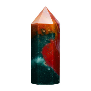 天然矿石粉紫白水晶柱标准单尖六棱柱黑曜石玛瑙原石装饰摆件现货