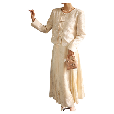 国风提花肌理新中式马面裙半身裙