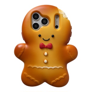 ins立体卡通圣诞姜饼人适用iPhone17promax苹果15pro手机壳16pro新款13可爱16Promax硅胶14pro全包防摔软壳女