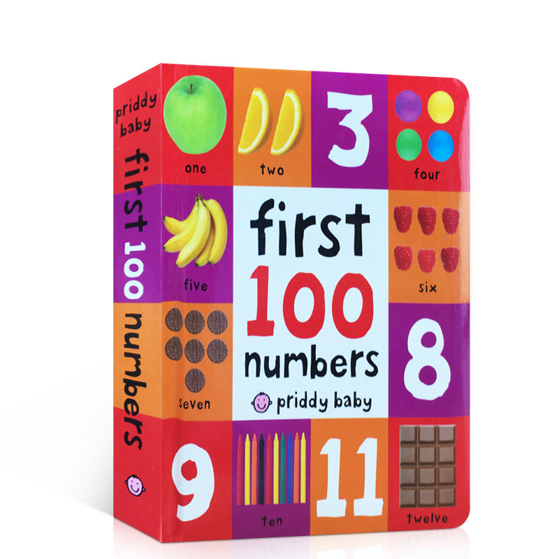 英文原版绘本First 100 Numbers图解字词典初级入门100个数字 Animals数字Numbers颜色Colors卡车Trucks农场Farm恐龙Dinosaurs