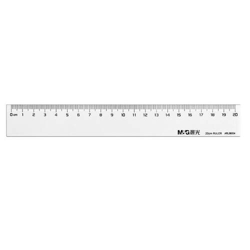 晨光透明尺直尺20cm透明加厚塑料直线尺学生用公务员考试学习文具考试学习用品办公用品30cm尺子透明直线尺子