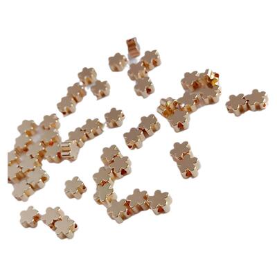 14K包金保色五叶花梅花大形新品配珠手串手工DIY饰品配件6mm