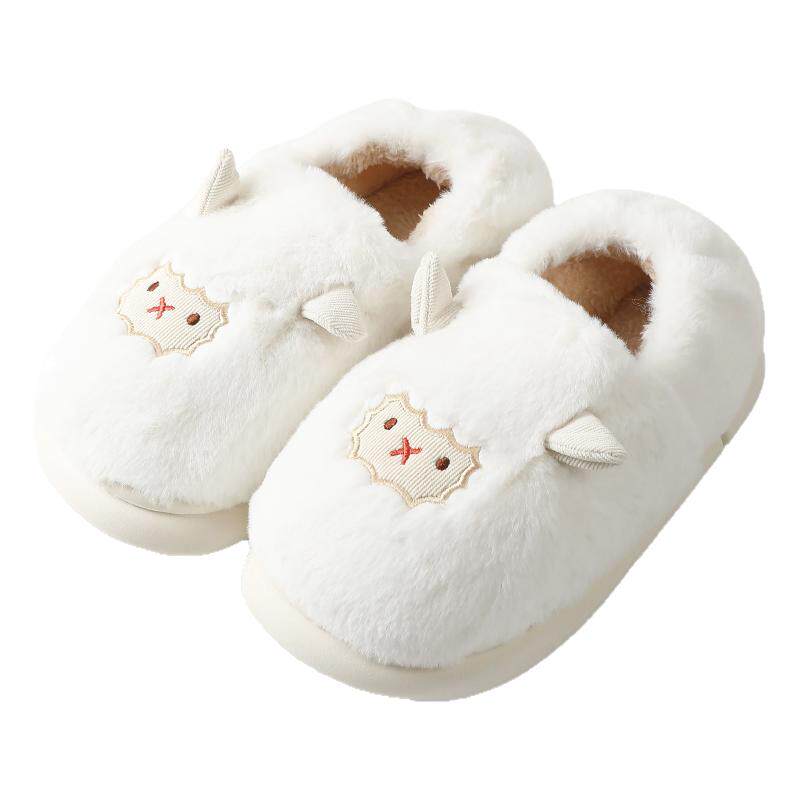 新款小绵羊棉拖鞋ins情侣超可爱厚底冬季室内保暖居家棉鞋月子鞋
