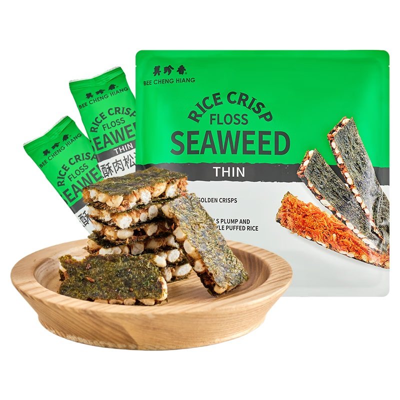 美珍香米酥肉松海苔片210g(15g*14) 办公室休闲零食小吃独立装