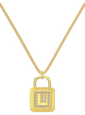 轻奢优雅26个字母锁头锁骨链