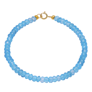 若华珠宝静火=瑞士蓝托帕石手链女18K金串珠手串彩宝手饰礼物定制