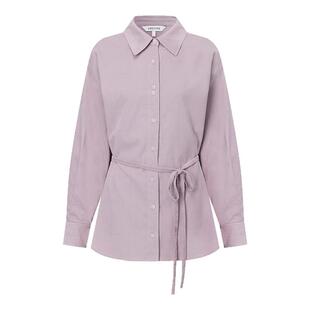 loeuvre灯芯绒系带收腰衬衫女25秋冬宽松长袖设计感衬衣 SW5WB431