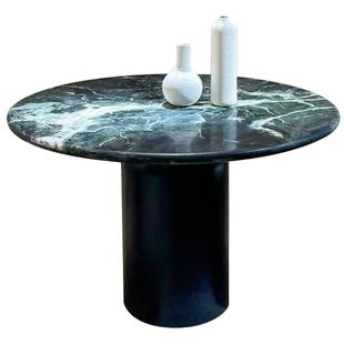 加澄天然普拉达绿奢石餐桌意式轻奢高端别墅大平层客厅餐厅圆餐桌