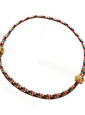 五彩绳可调节真丝手绳2025新款