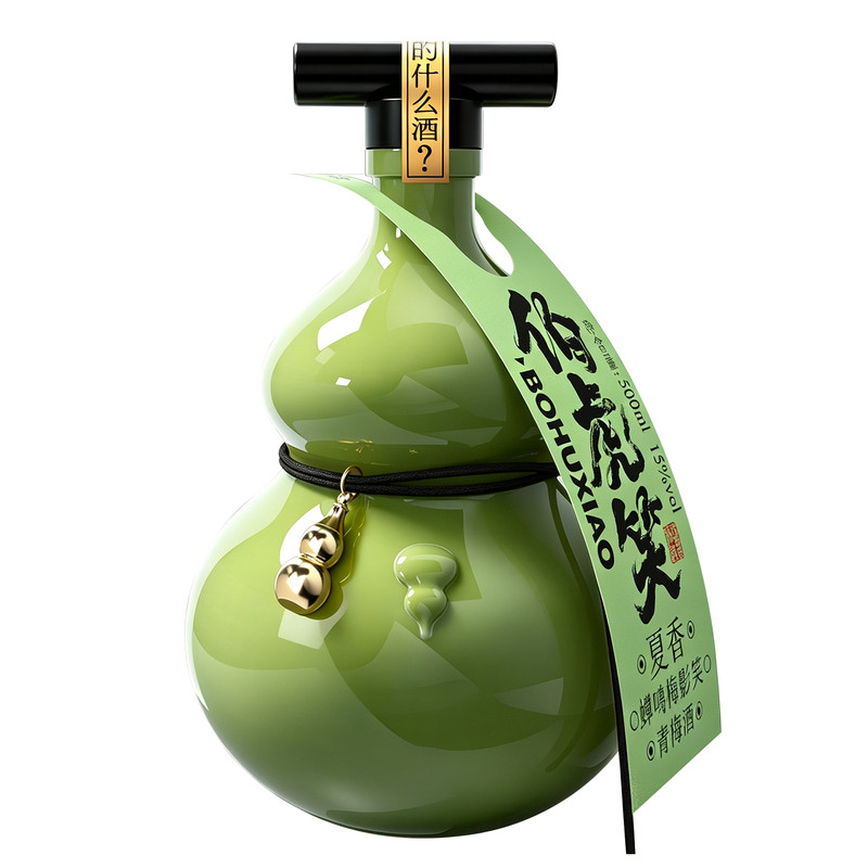 伯虎笑/春夏秋冬系列葫芦瓶酒/白桃/青梅/桂花/冬酿酒500ml礼盒装