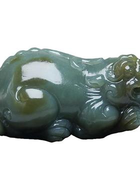 霸气貔貅玉把件和田玉糖青玉男款