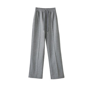 高中初中学生少女秋冬季加绒加长版裤子高个子女生阔腿运动休闲裤