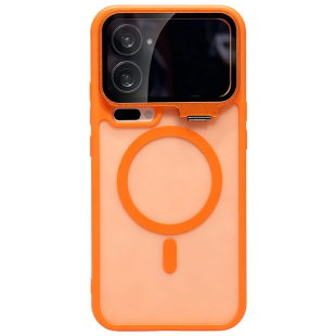 护镜全包带支架适用xiaomi17promax手机壳肤感防指纹橙色新款小米17pro不挡广角磨砂磁吸防摔十七轻奢男女pro