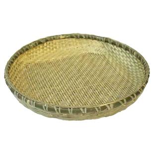 竹制品家用圆簸箕 有孔无孔竹筛子手工竹编制品竹匾干货晾晒装饰