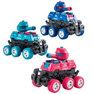 坦克玩具车儿童碰撞变形可发射惯性弹射小汽车模型2一3岁男孩益智