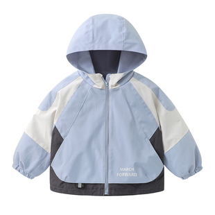 右欧男女童加绒外套户外防风防水儿童棉服上衣撞色秋冬季新款童装
