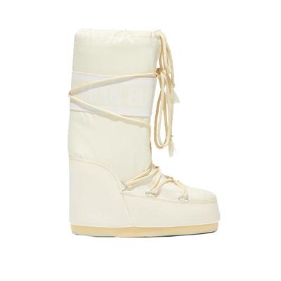 【明星同款】Moon Boot经典款男女同款奶油色ICON尼龙高筒雪地靴