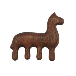 檀木按摩梳大马造型创意木质梳子头部经络按摩器礼物多功能檀木梳