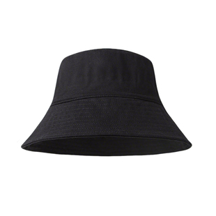 黑色渔夫帽女款2025新款大头围四季款日系百搭水桶帽子女小众设计