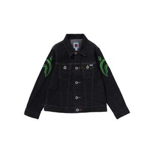 BAPE童装秋冬鲨鱼图案印花多口袋工装牛仔夹克外套340003N