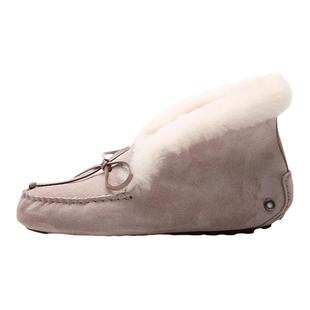 AΖUGGОNE皮毛一体豆豆鞋女冬2024新款雪地靴蝴蝶结加绒保暖棉鞋