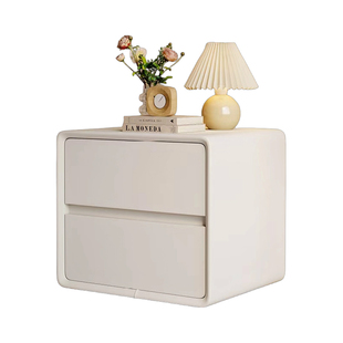 床头柜简约现代家用卧室实木储物床边柜收纳柜奶油风小型置物柜子