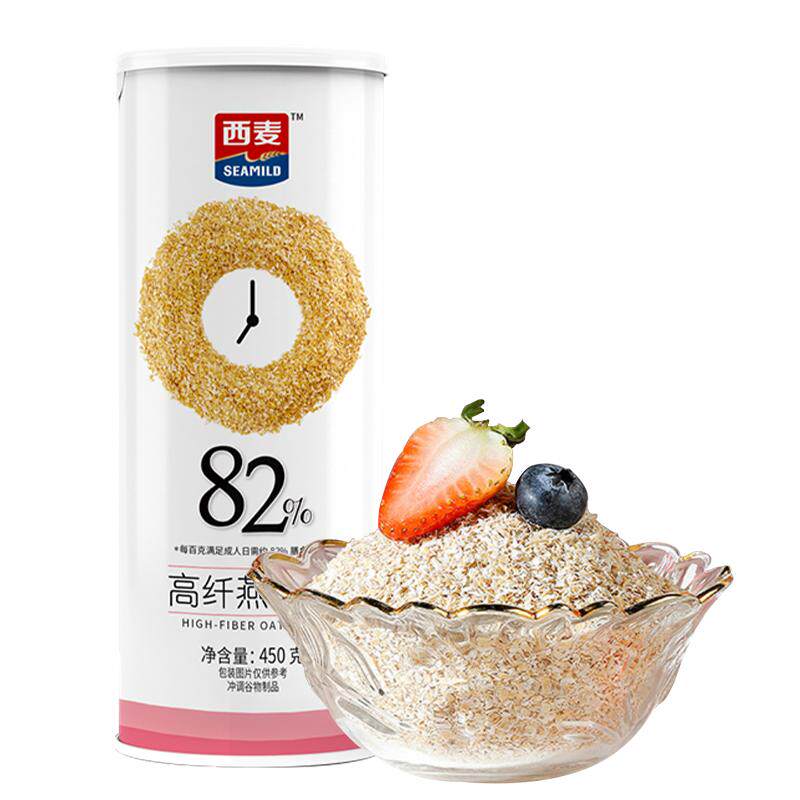 西麦高纤燕麦麸低GI营养代餐早餐0添加蔗糖膳食纤维450g*1罐