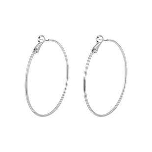 925银针大圆圈耳环女小众气质素圈耳钉耳圈夸张高级圈圈耳扣耳饰