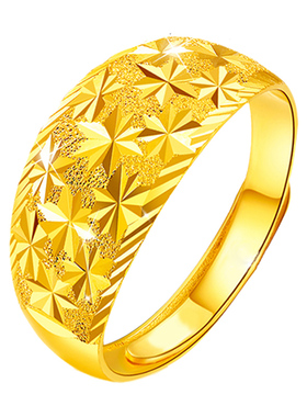 越南沙金活口ck戒指男女满天星