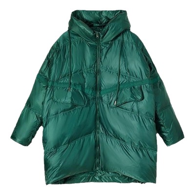 羽绒服新款2025中长款宽松女士轻款小个子90白鸭绒连帽冬季外套