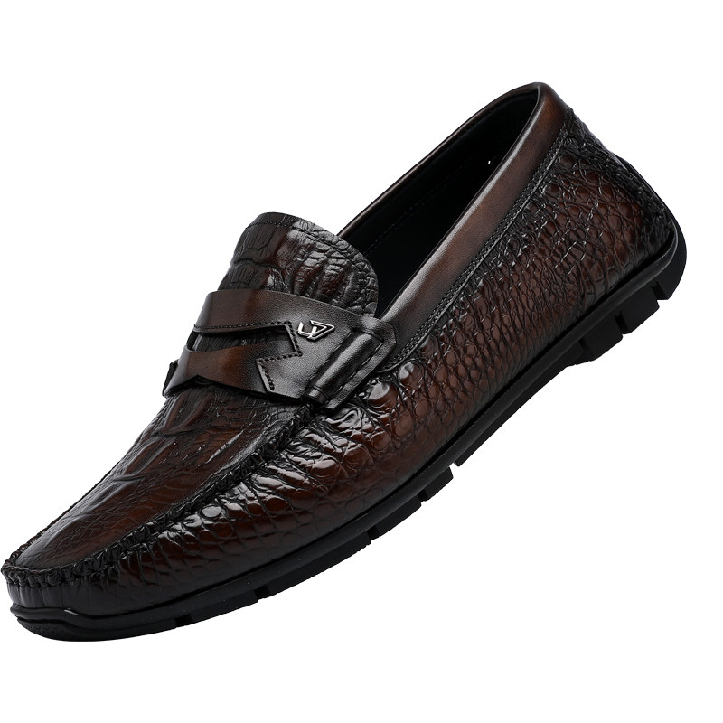 真皮透气软底英伦驾车休闲皮鞋男