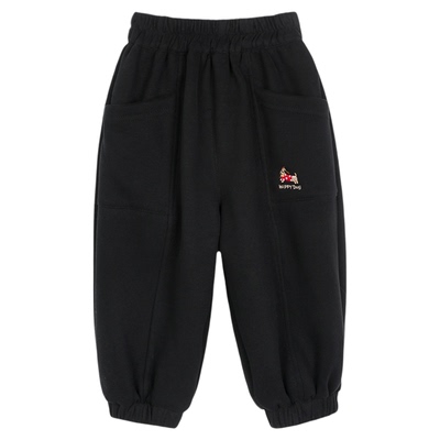 小O爸男婴童 宝宝加绒裤子冬季2026新款红色婴儿新年保暖卫裤