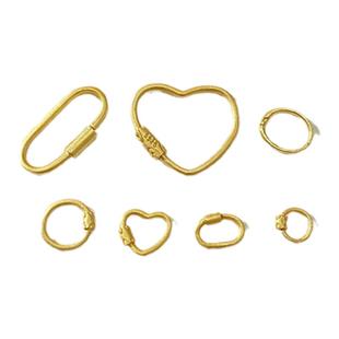 925纯银古法金配件爱心圆环 可拆卸款万能扣项链手链吊坠百搭开口