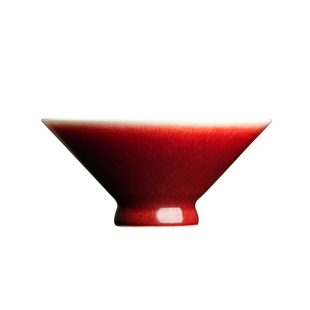 见山烧台湾林见山监制款郎红斗笠杯纯手工景德镇主人杯单杯陶瓷