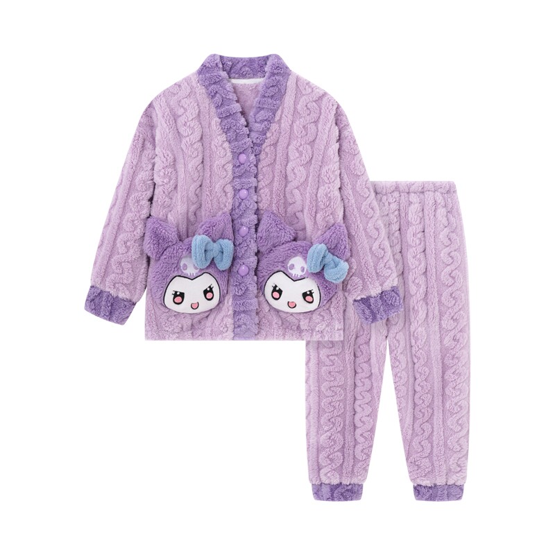 冬款女童睡衣珊瑚绒公主风家居服