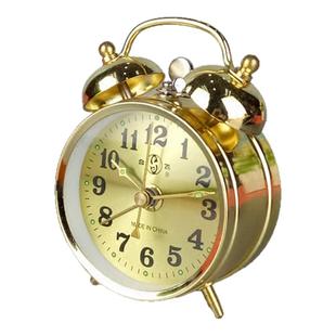 合飞机械闹钟金属打铃复古怀旧经典铜机芯上发条老式学生创意床头