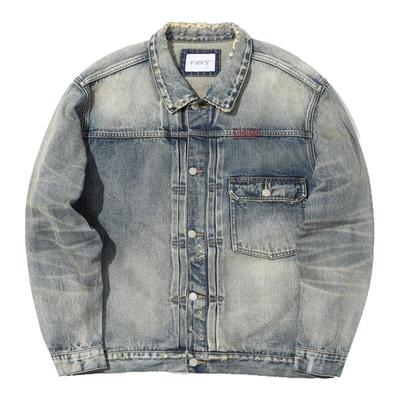 日产黄泥牛仔夹克TIRES手工刺绣