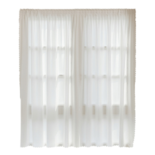 魔术贴窗帘纱帘透光不透人免打孔安装阳台飘窗纱防晒2025新款白纱