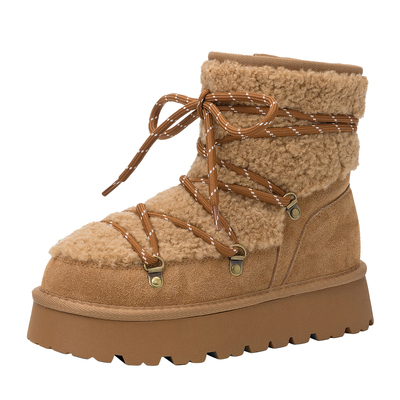 加绒加厚雪地靴女厚底棉靴